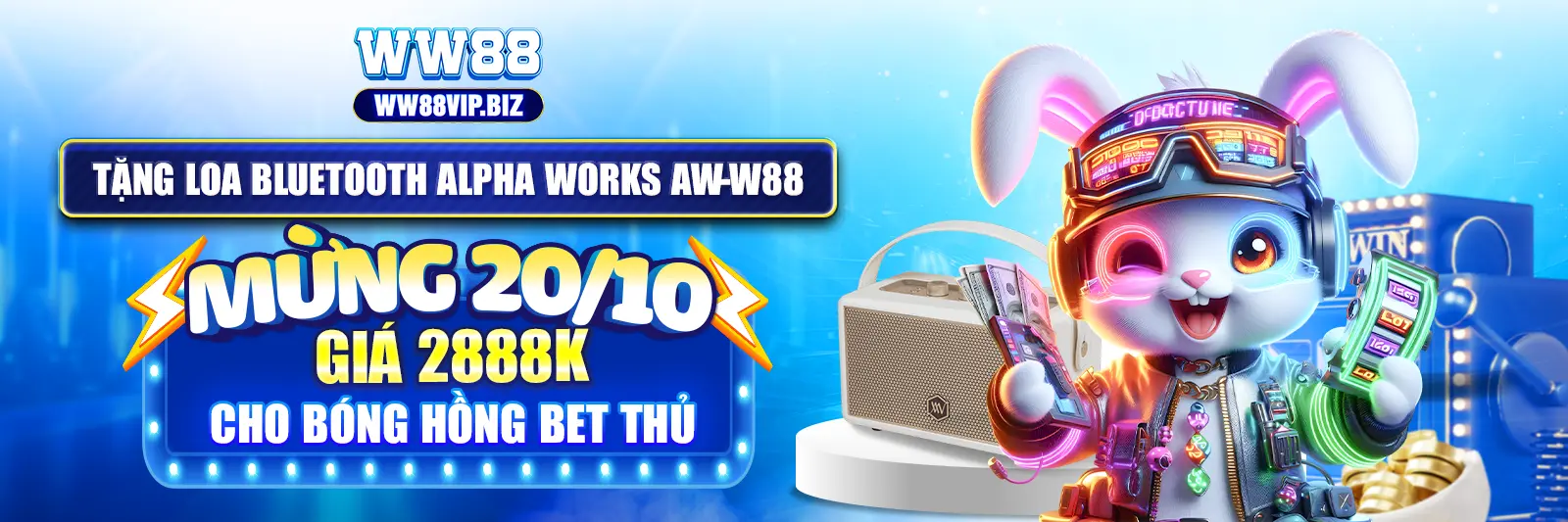 MỪNG 20/10 TẶNG Loa Bluetooth Alpha Works AW-W88 GIÁ 2888K CHO BÓNG HỒNG BET THỦ TRỊ GIÁ 2888K